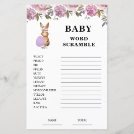 Lámina Easter  Baby Shower Scramble Game