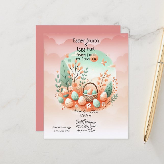 Lámina Easter Brunch & Egg Hunt Naranja Green (Anverso/Reverso In Situ)
