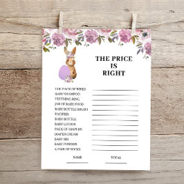 Lámina Easter Price is Right Baby Shower Game Card 
