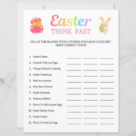 Lámina Easter Think Fast Game