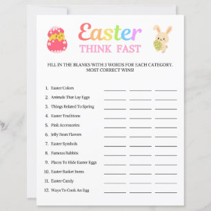 Lámina Easter Think Fast Game
