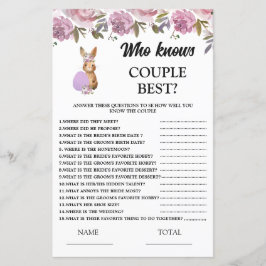 Lámina Easter Who knows Couple  Baby Shower Game