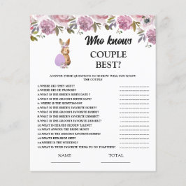 Lámina Easter Who knows Couple  Baby Shower Game