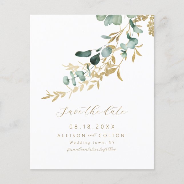 Lámina Ecalipto rústico sage verde vegetación boho presup (Anverso)