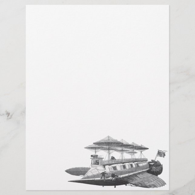 Lámina Eclipse de Dirigible de Ciencia Ficción Steampunk  (Anverso)