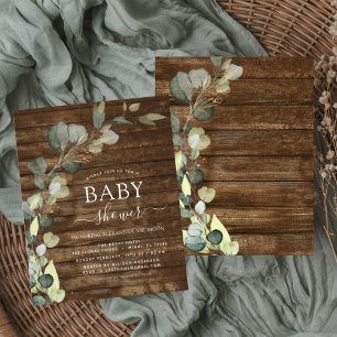Lámina Ecoenergía eléctrica Baby Shower Eucalyptus Rustic