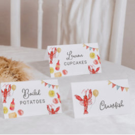 Lámina Editable Crawfish Food Tent Cards