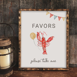Lámina Editable Crawfish Party Favor Sign