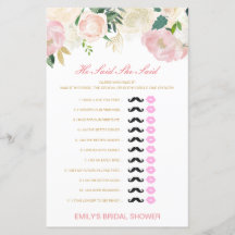 Editable Dijo Que Dijo Juego De Ducha De Boda