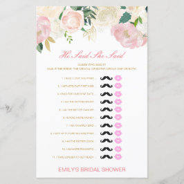 Lámina Editable Dijo Que Dijo Juego De Ducha De Boda