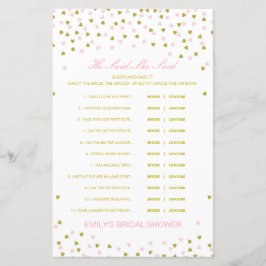 Lámina Editable Dijo Que Dijo Juego De Ducha De Boda