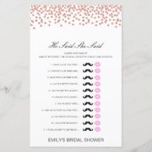 Editable Dijo Que Dijo Juego De Ducha De Boda