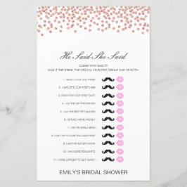 Lámina Editable Dijo Que Dijo Juego De Ducha De Boda