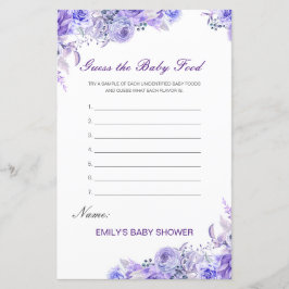 Lámina Editable Guess the Baby Food Baby Shower Game