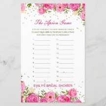 Editable Juego Apron Bridal Shower Game