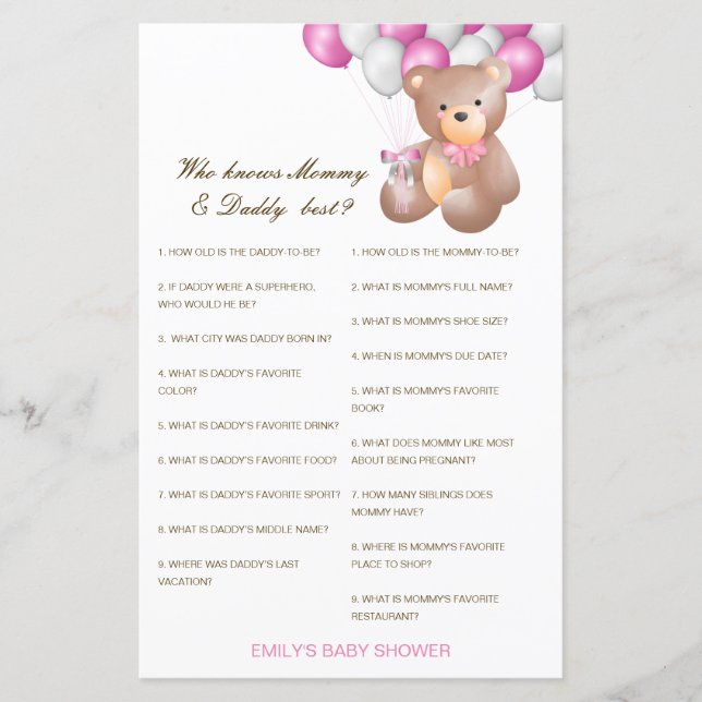 Lámina Editable que conoce mejor a mamá y papá (Anverso)