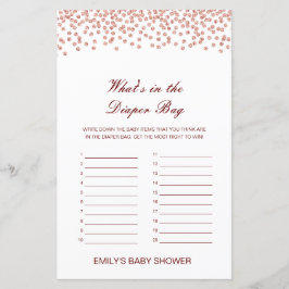 Lámina Editable Qué hay en el juego de Baby Shower de la 