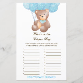 Lámina Editable Qué hay en el juego de Baby Shower de la 