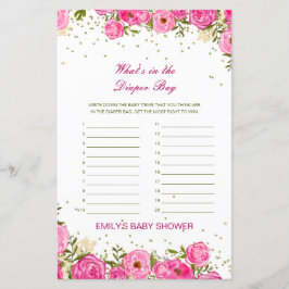 Lámina Editable Qué hay en el juego de Baby Shower de la 