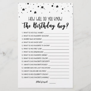 Lámina Editable ¿Qué tan bien conoces al niño de cumpleañ