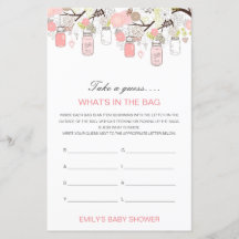 Editable What's in the Bag Baby Shower Game