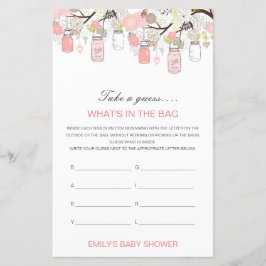Lámina Editable What's in the Bag Baby Shower Game