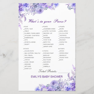 Lámina Editable What's on your Purse Bridal, Baby Shower