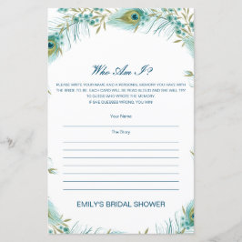 Lámina Editable Who Am I, Memory Lane Bridal Shower