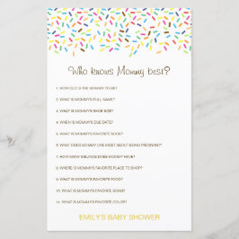 Lámina Editable Who Knmy Best Baby Shower Game