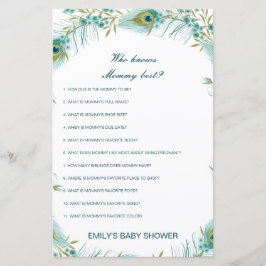 Lámina Editable Who Knmy Best Baby Shower Game