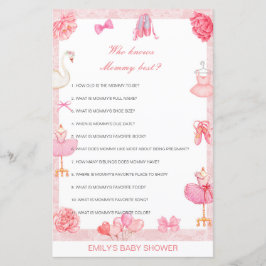 Lámina Editable Who Knmy Best Baby Shower Game