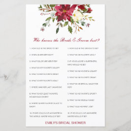 Lámina Editable Who Knows Bride and Groom Best Card