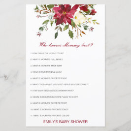 Lámina Editable Who Knows Mommy Best Baby Shower Game