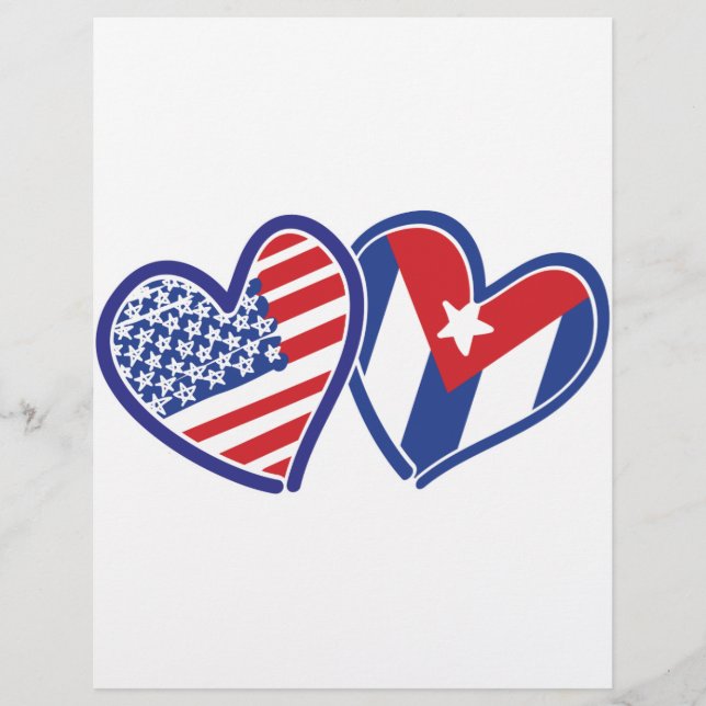 Lámina EE.UU. Cuba Love Hearts (Anverso)