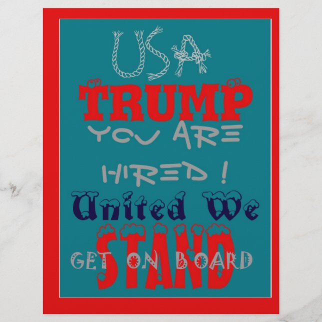 Lámina EE.UU. Trump, ¡estás contratado! ¡Unidos, vamos! (Anverso)