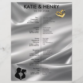 Lámina Efecto de seda de marfil de línea de tiempo boda e