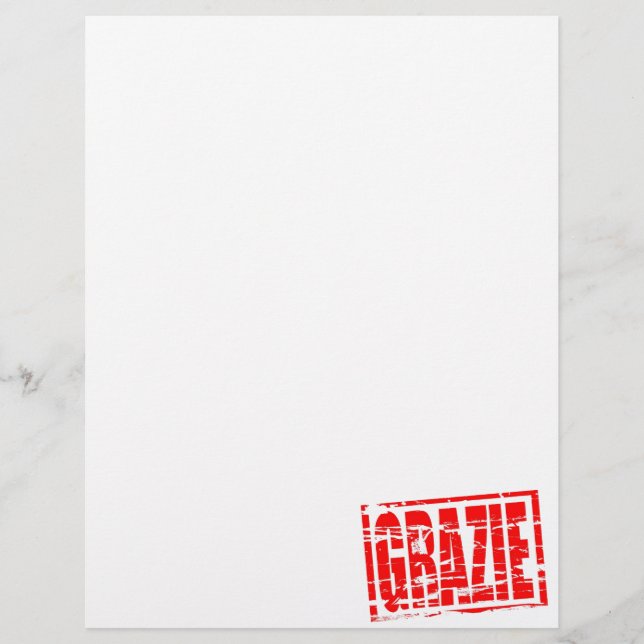 Lámina Efecto de sello de goma rojo Grazie (Anverso)