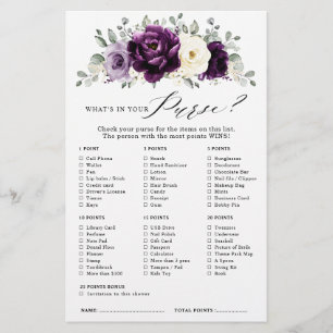 Lámina Eggplant Purple Plum Ivory Boho Bridal Shower Game