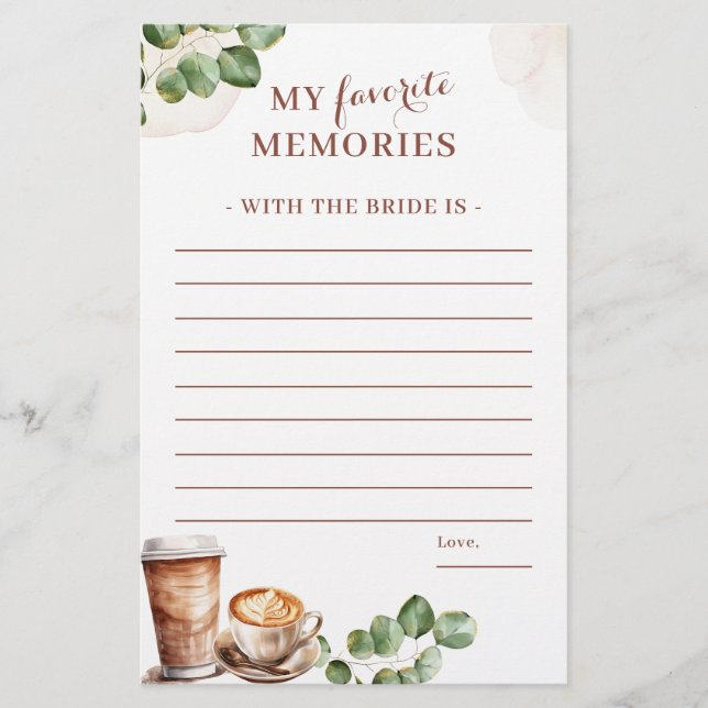 Lámina El amor al café está preparando mi juego de memori (Anverso)