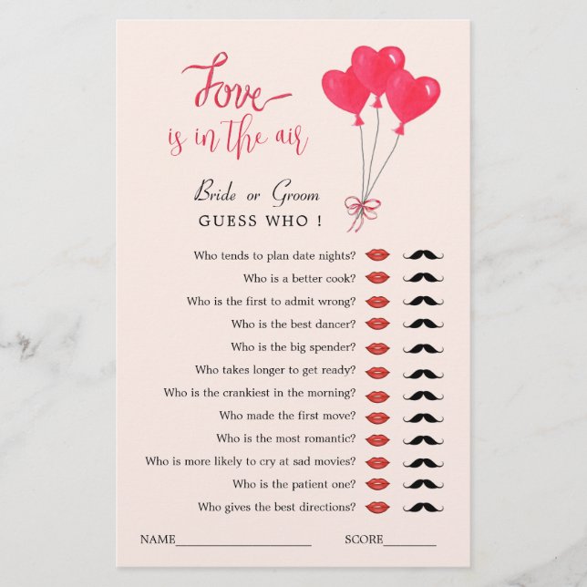 Lámina El amor está en el juego Adivina quién duerme (Anverso)