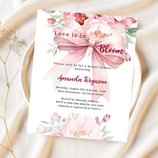 Lámina El amor está en flor arco rosado Invitación a la d (Subido por el creador)
