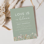 Lámina El amor presupuestal en la ducha de flores silvest<br><div class="desc">Celebra el amor con nuestra invitación a la ducha de flores silvestres "El amor está en flor". Decorada con flores silvestres vibrantes y delicada vegetación, esta invitación capta la esencia del romance y la belleza natural. Tanto si se trata de una reunión íntima como de una aventura suntuosa, los suaves...</div>