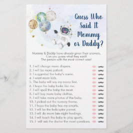 Lámina El astronauta Blue Gold Space adivina quién dijo e