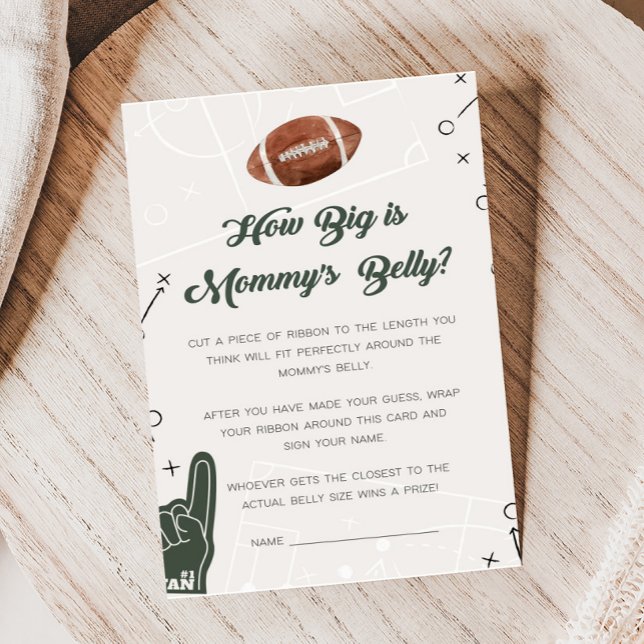 Lámina El Baby Shower del fútbol, el juego del Belly de m (Football Sports Baby Shower How Big is Mommy's Belly Game)