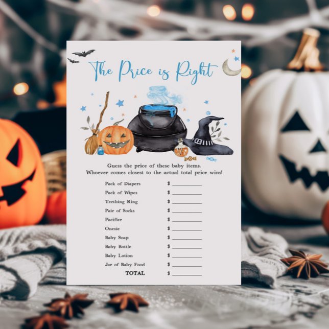 Lámina El bebé azul está preparando el precio es el juego (Baby is Brewing Baby Shower The Price is Right Game)