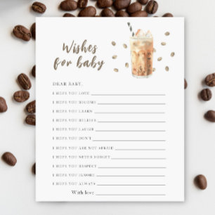 Lámina El bebé está preparando café - deseos para el bebé