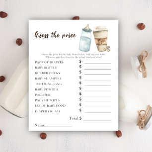 Lámina El bebé está preparando café - Juego de adivinanza