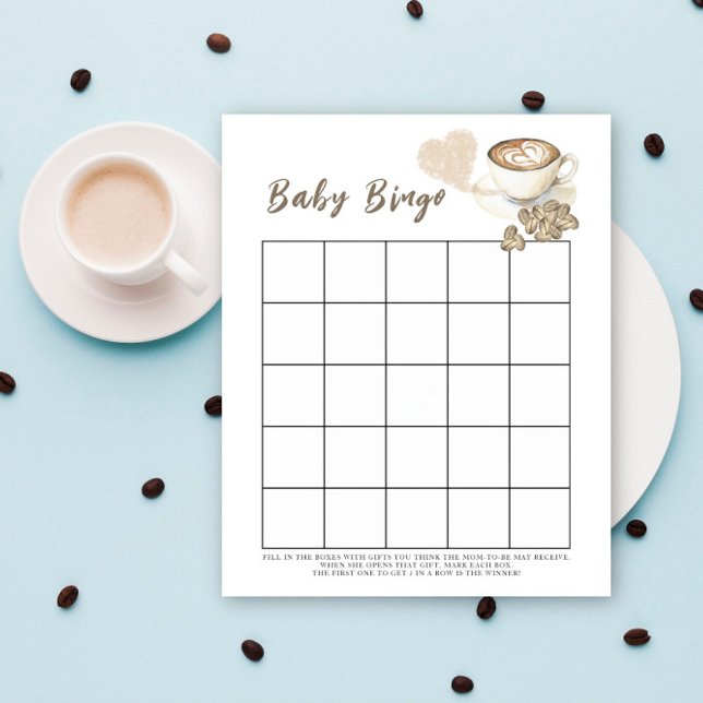 Lámina El bebé está preparando café Juego de bingo para b (Subido por el creador)