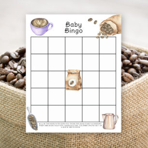 Lámina El bebé está preparando café Juego de bingo para b
