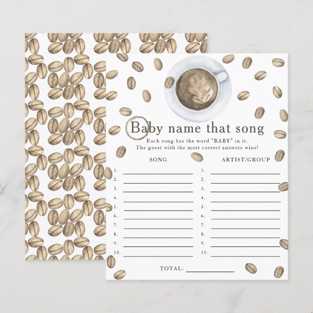 Lámina El bebé está preparando café - Nombra ese juego de (Anverso / Reverso)